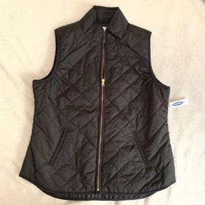 NWT Old Navy Black Quilted Puffy Vest